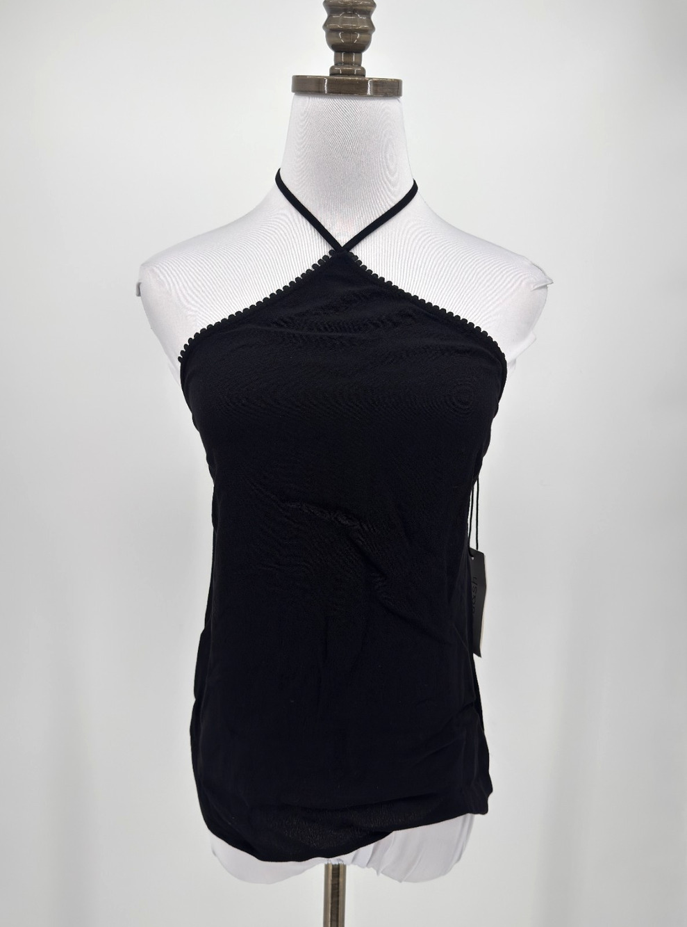 Ba&sh Flint Noir Black Sleeveless Halter Strap Blouse Top Sz 1/S NEW